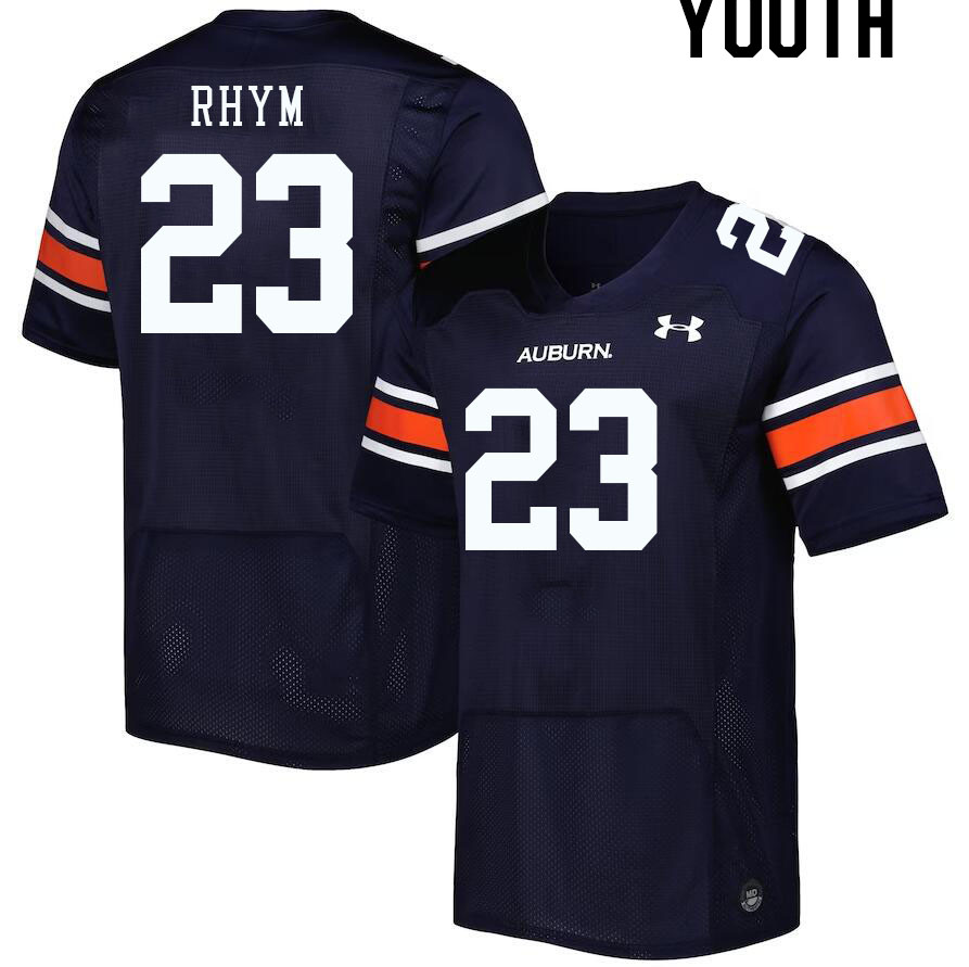 Youth #23 J.D. Rhym Auburn Tigers College Football Jerseys Stitched-Navy - Click Image to Close
